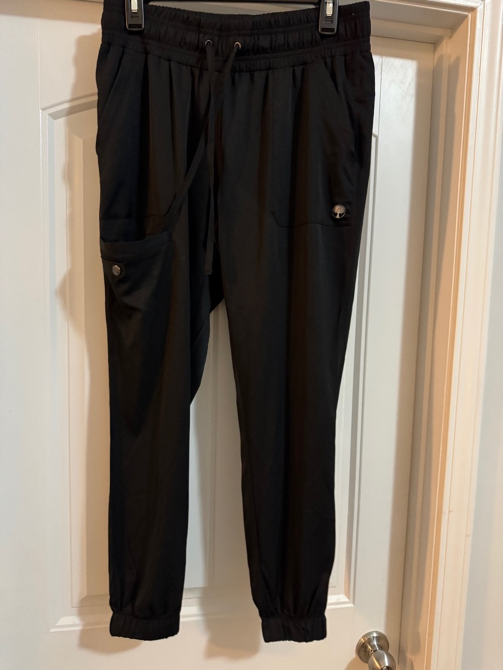 healing hands Black Utility Jogger Pants with Snap Pocket
